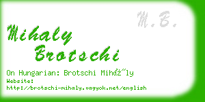 mihaly brotschi business card